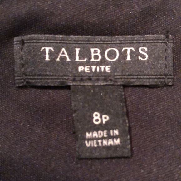 Talbots little black dress 8P/ sheer polka dots 3/4 long sleeves/ modest shift - Picture 11 of 14